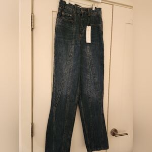 Zara Womens slim fit / tapered leg / high rise jeans  size 2 /EUR 34 NEW